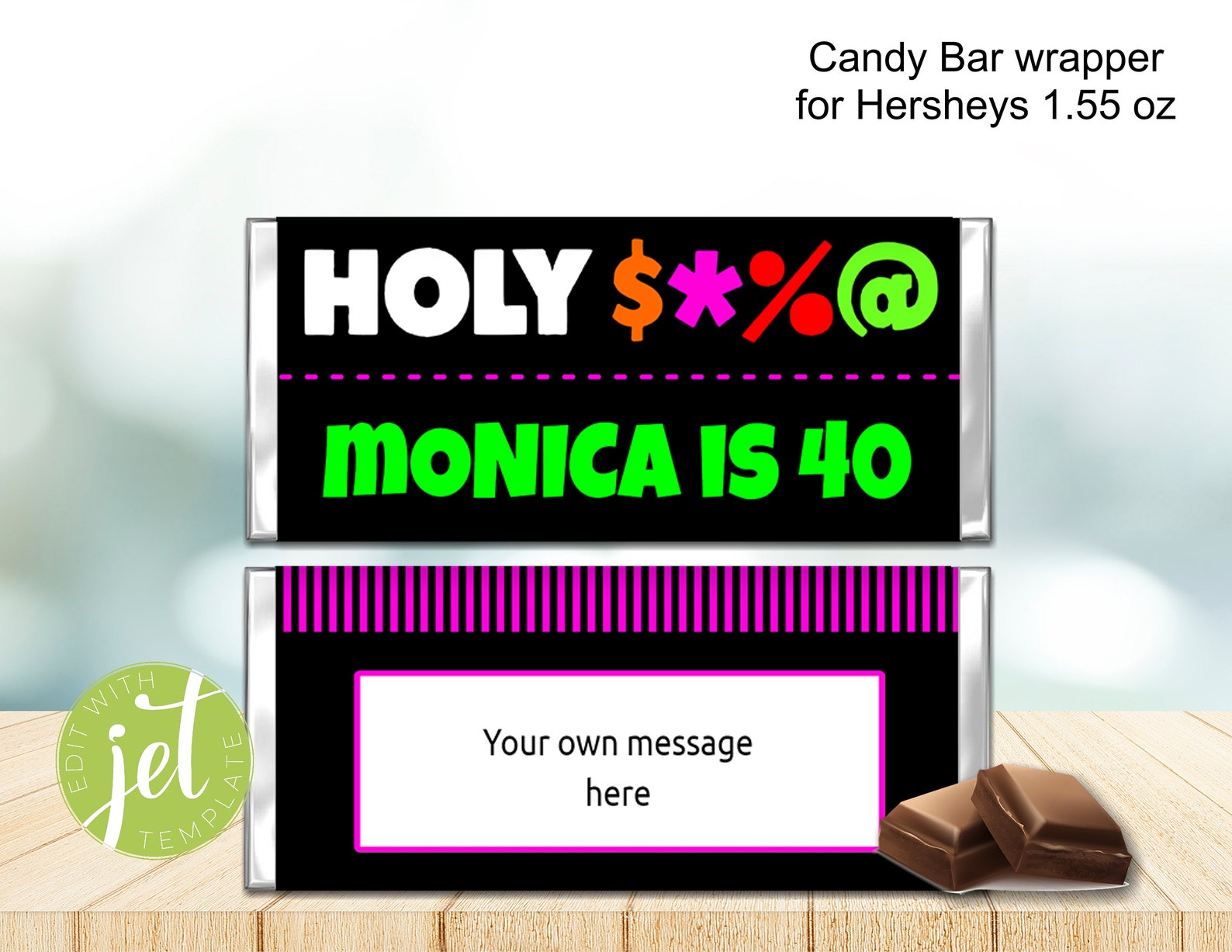 Editable Men's Birthday Candy Bar Wrappers Any Age - Etsy