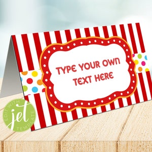 Editable Carnival Food Labels Template, Carnival Theme Party, Circus ...