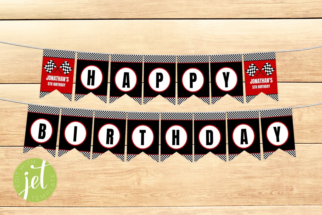 Editable Race Car Banner Template, Racing Banner, Printable Birthday ...