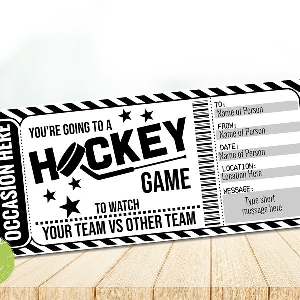 Fake Hockey Ticket - Etsy