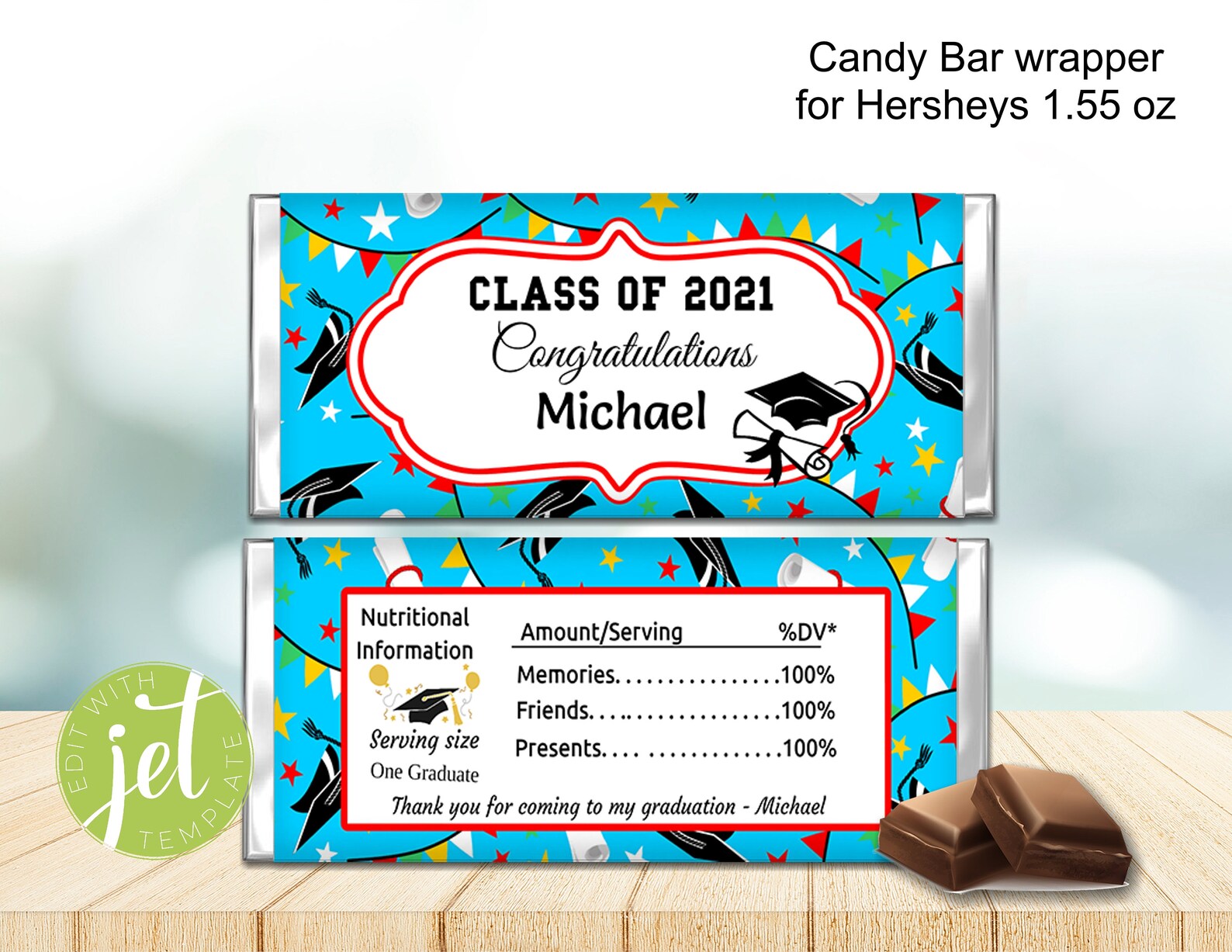 Editable Graduation Candy Wrapper Hershey Wrapper Graduation - Etsy