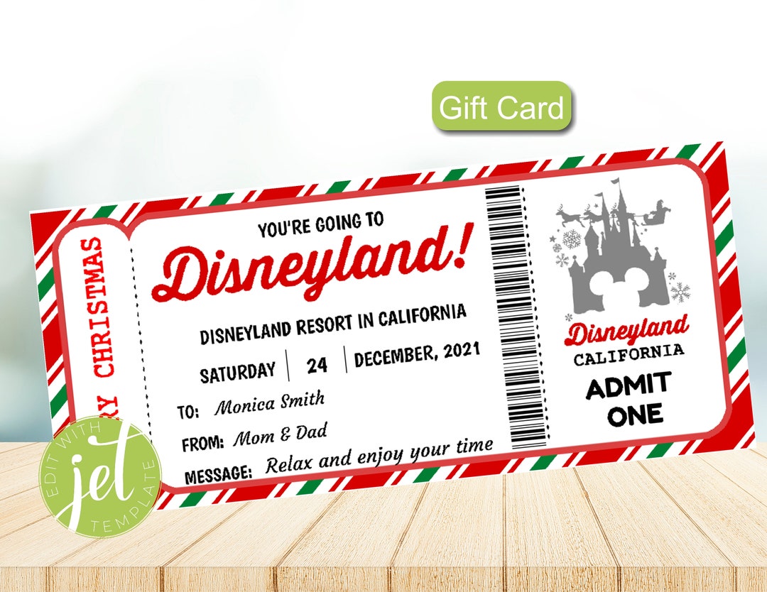 Printable Editable Boarding Pass,disneyland Gift Card, Fake Plane ...