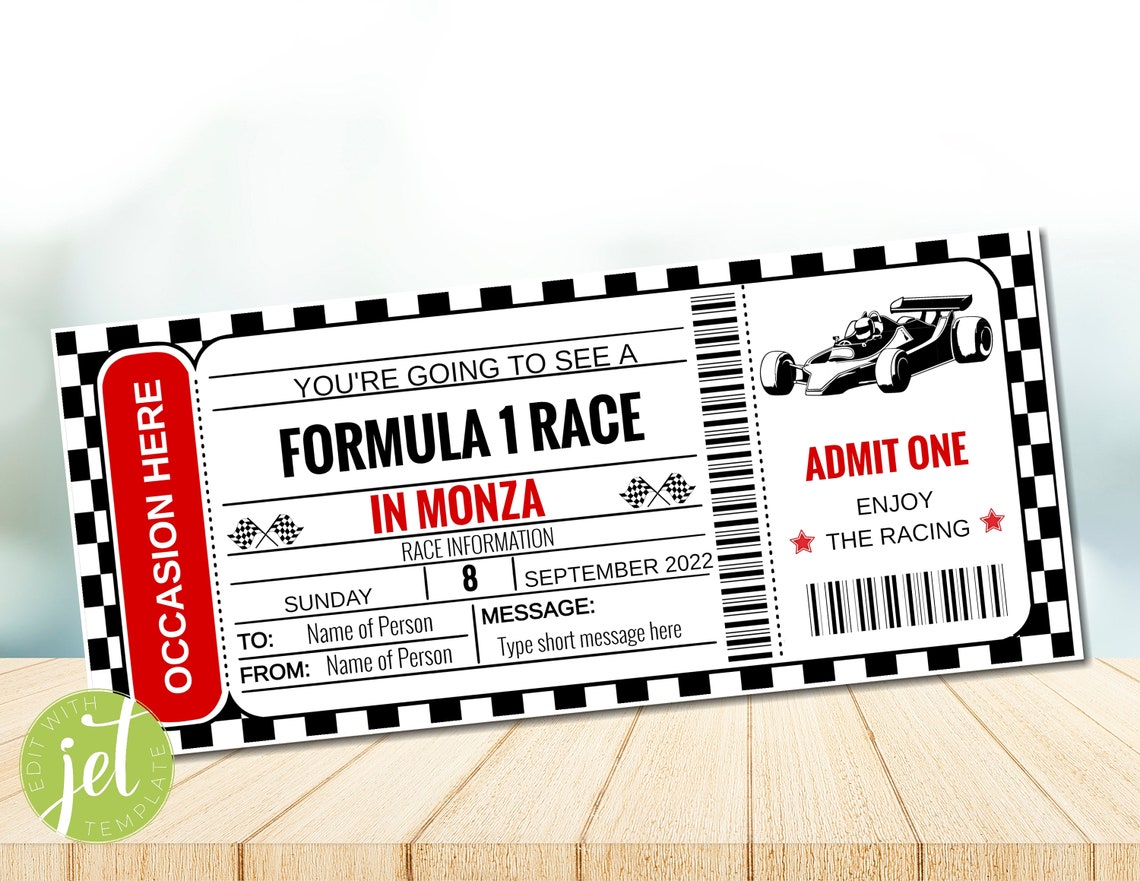 Editable Motor Racing Gift Voucher Racing Gift Voucher Etsy