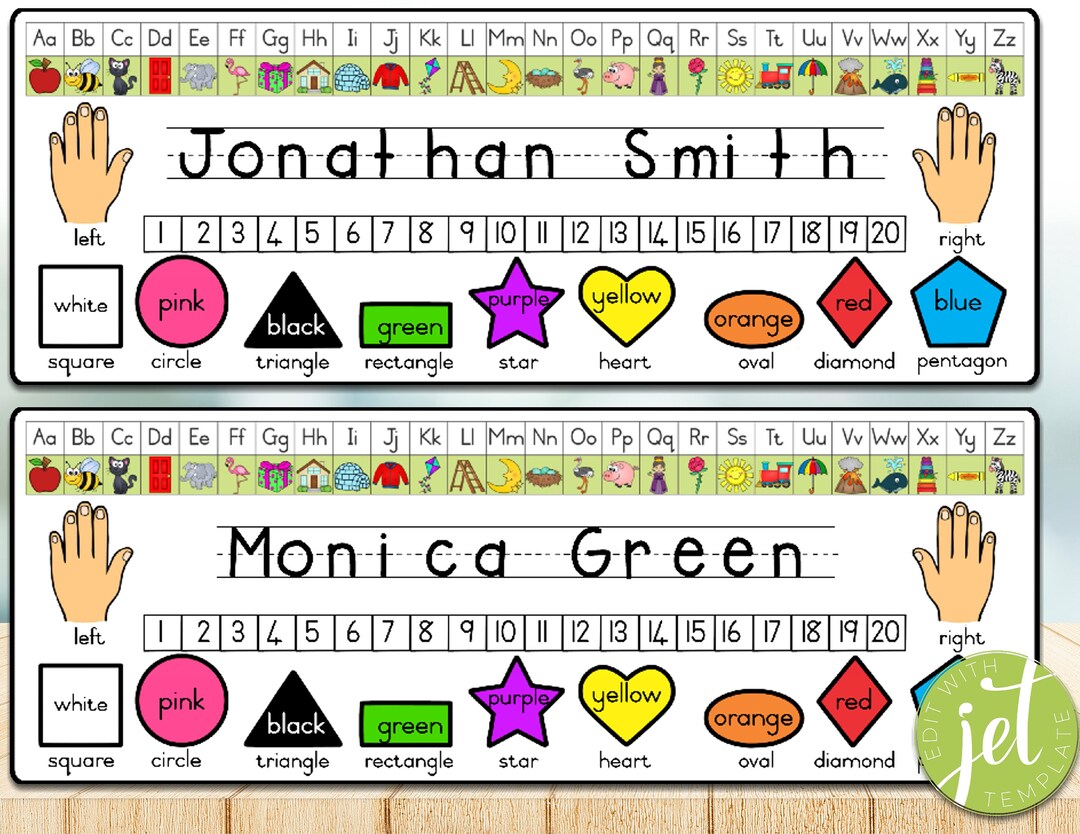 Editable Student Desk Plates, Student Name Cards, Student Desk Tags