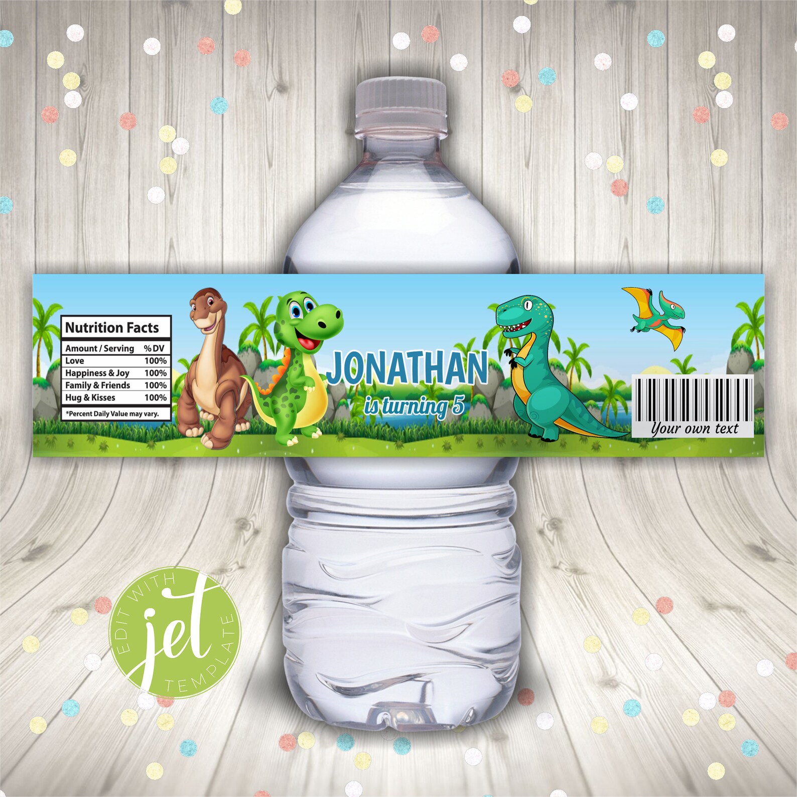 Editable Dinosaurs Bottle Label Water Bottle Labels Etsy Hong Kong