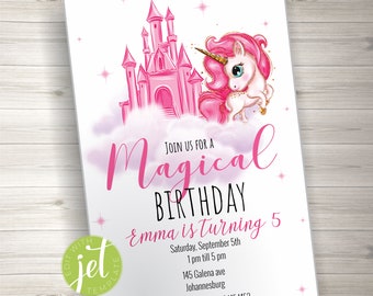 Editable Unicorn Invitation, Party invite, Unicorn party invite, Unicorn Party Printable, Instant DownloadU004