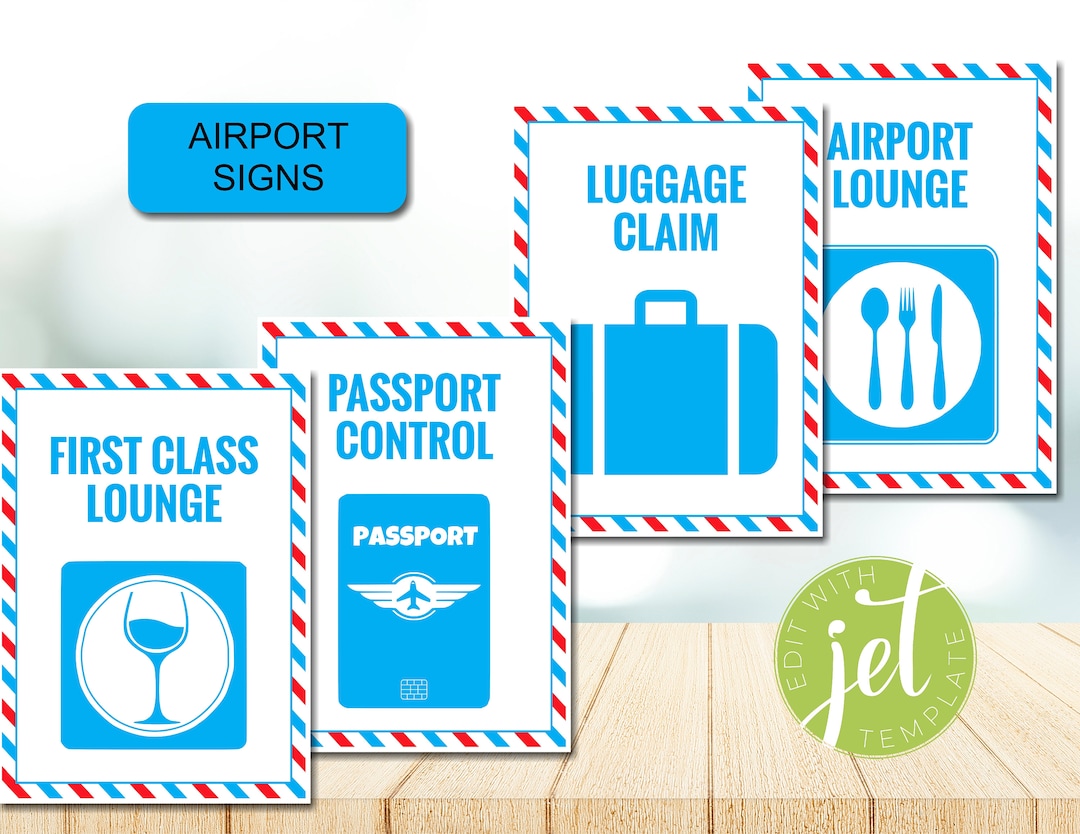 Editable Airport Printable Signs, Airplane, Airplane Birthday Decor ...