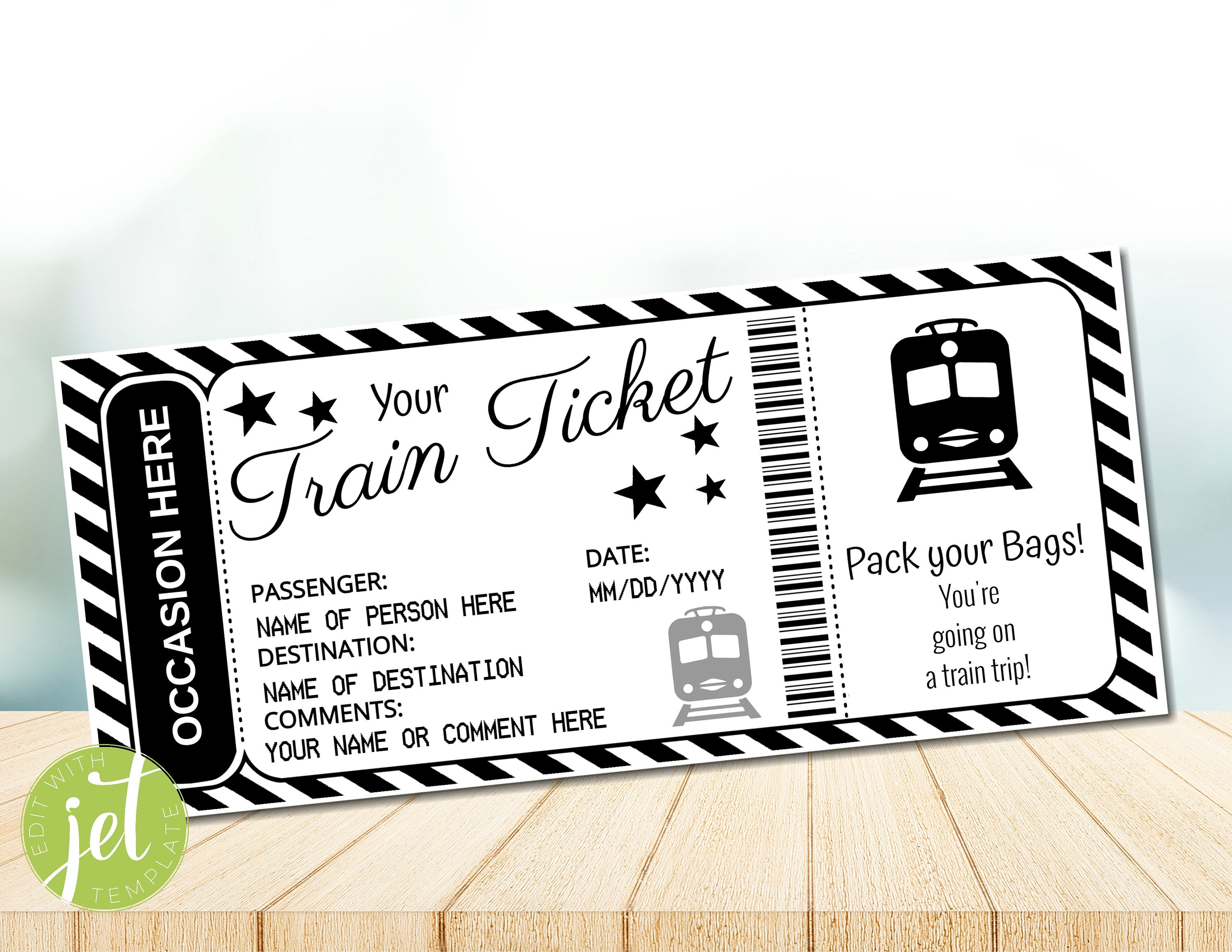Train Ticket Template Printable Train Ticket Template Printable