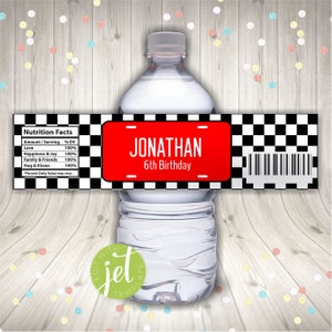 Editable Race Car Water Bottle Labels Template Printable - Etsy