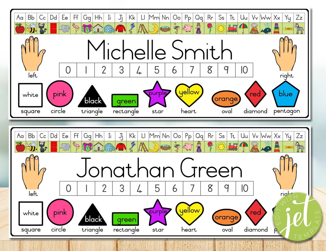 Editable Student Desk Plates, Student Name Cards, Student Desk Tags