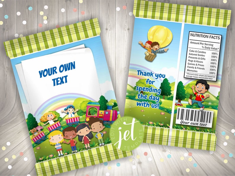 Editable Children's Day Chip Bag Back to School Favor Etsy