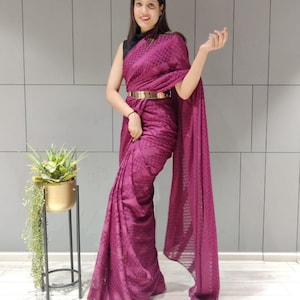 New Bollywood Saree Party Wear Saree Designer Saree For Women Sabyasachi Saree 1 Min Ready-To-Wear Saree Wedding Saree Festival Saree