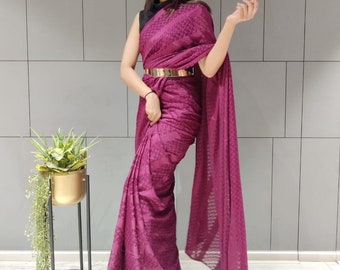 New Bollywood Saree Party Wear Saree Designer Saree For Women Sabyasachi Saree 1 Min Ready-To-Wear Saree Wedding Saree Festival Saree