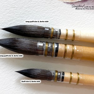 Professional watercolor quill brush "Songbird" - Cruelty free & Vegan - Handmade in Germany