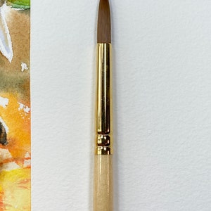 Watercolor brush Round size 8 high quality synthetic fibre with a finest point by Maria Raczynska image 10