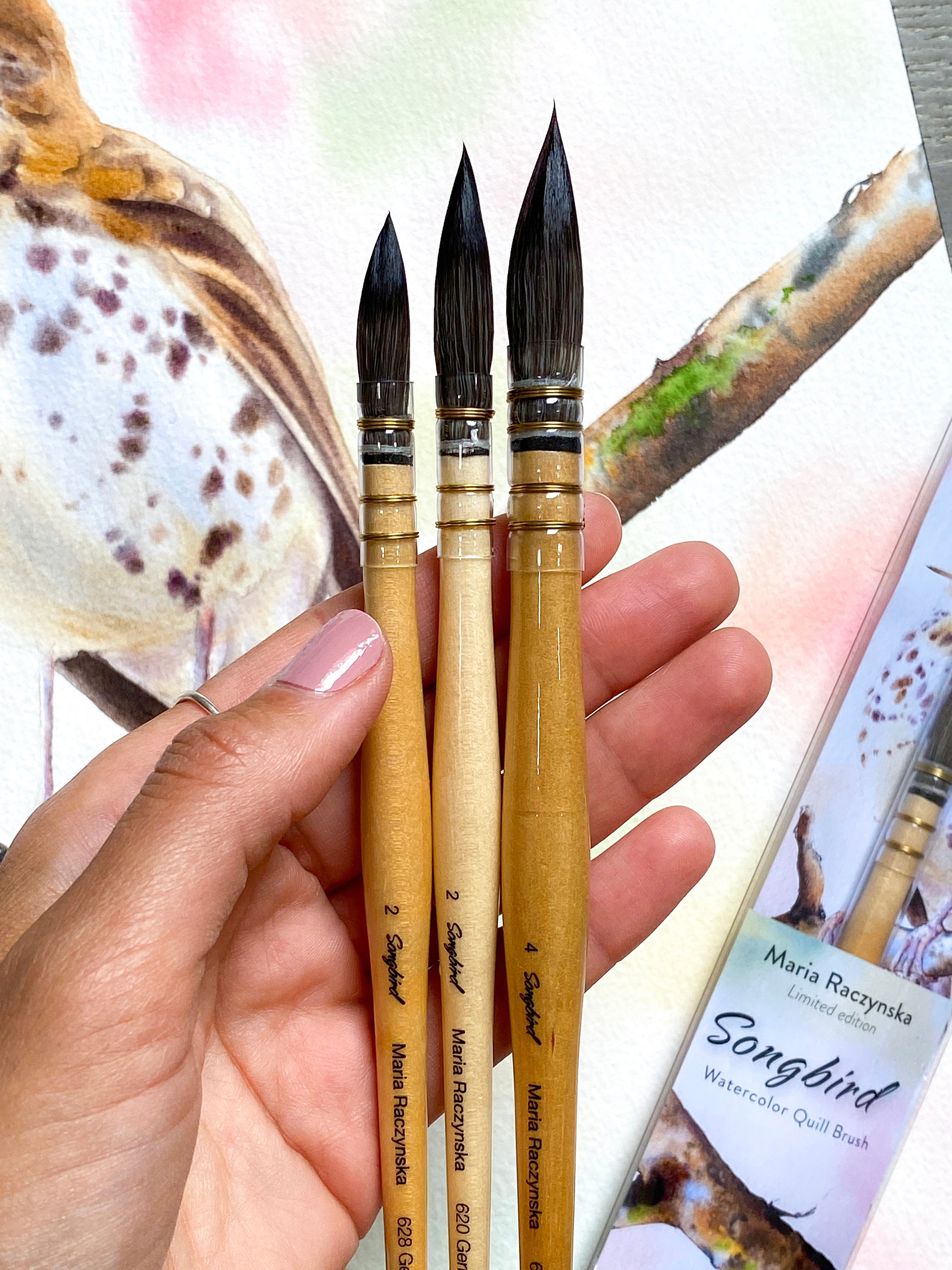 watercolor rigger brush vegan cruelty free handmade in Germany by