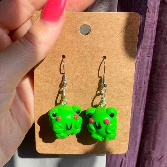 Polymer Clay Frog Earrings Etsy Australia
