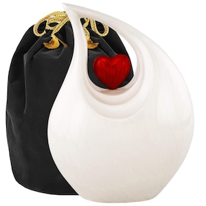 Heart of Love Cremation Urn for Human Ashes – Beautiful Memorial Urn for Adult Decorative Urn for Loved Ones Funeral Urn for Burial.