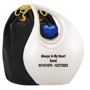 Customize Heart of Love Cremation Urn for Human Ashes Beautiful Memorial Urn for Adult Decorative Urn for Loved Ones Funeral Urn for Burial.