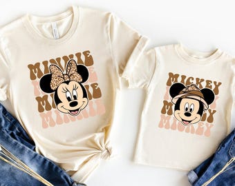 Minnie and Mickey Mouse Shirt: Leopard Print Disneyworld Tee