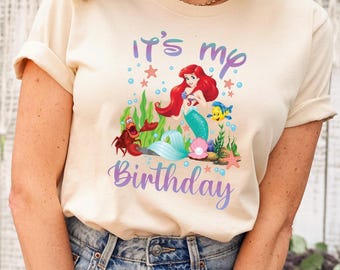 The Little Mermaid Birthday Shirt,Disney T-shirt, Women's Little Mermaid Ariel Shirt, Ariel Mermaid Shirt, Disney Ariel Shirt