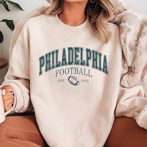 Philadelphia Football Sweatshirt: Retro Style Cotton Blend image 1