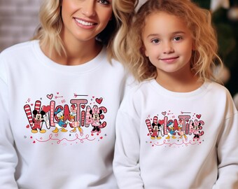 Disneyland Hearts Sweatshirt, Disneyland Valentines Sweater, Mickey And Friends Valentine Sweatshirt, Valentines Day T-shirt