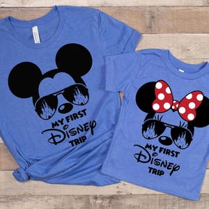 My First Disney Trip Custom T-Shirt, Adults Kids Disneyland Trip Shirt, First Disneyworld Trip Tee, Minnie Mickey Disney Trip Tshirt