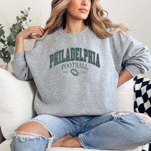 Philadelphia Football Sweatshirt: Retro Style Cotton Blend image 4