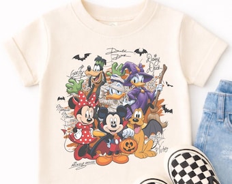 Cute Halloween Friends Shirt for Kids, Spooky Trick or Treat Tee, Ghost Pumpkin Bat Toddler Shirt, Fall Kids Halloween Outfit