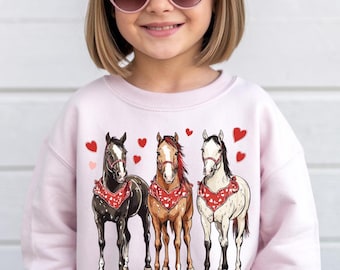 Horse Love Valentine’s Day Sweatshirt-T-shirt-Hoodie, Cute Horse Graphic Tee