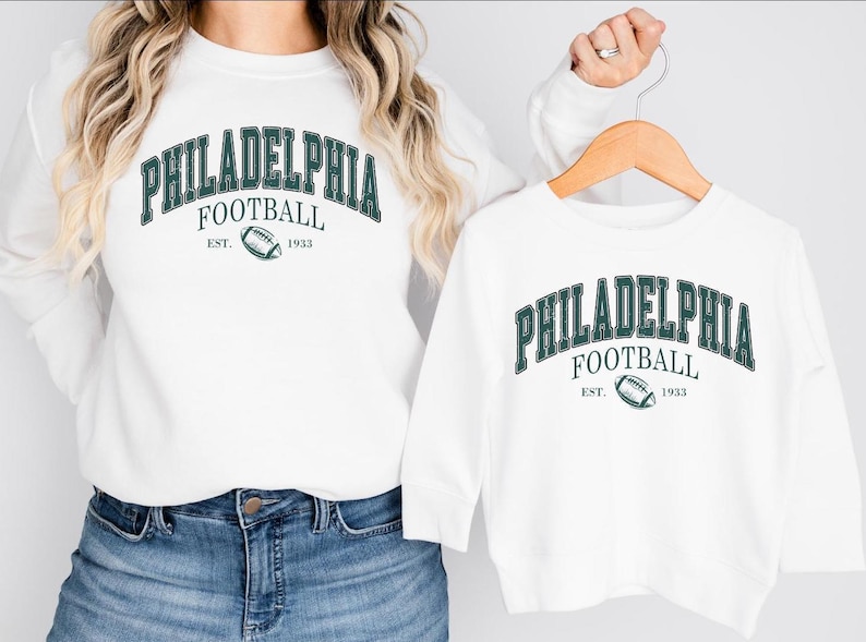 Philadelphia Football Sweatshirt: Retro Style Cotton Blend image 3