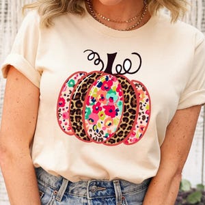 Leopard Pumpkin Shirt, Cheetah Pumpkin Shirt,Thanksgiving Shirt, Thankful Shirt,Fall Shirt, Hello Pumpkin,Family Matching Shirt