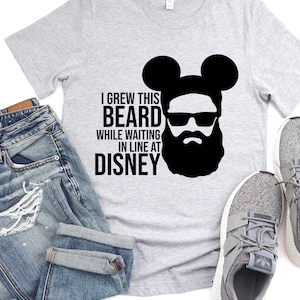 I Grew This Beard In Line at Disney, Men&#39;s Disney Shirts, Disney Beard Shirt, Funny Disney Gift Tees, Father&#39;s Day Gift, Disney Dad Shirts