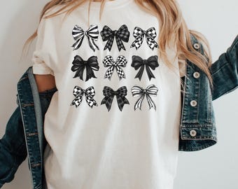 Coquette Black Bows Shirt, Coquette Sweatshirt, Soft Girl Shirt, Coquette Aesthetic Shirt, Cute Bow Shirt, Black Ribbon Shirt