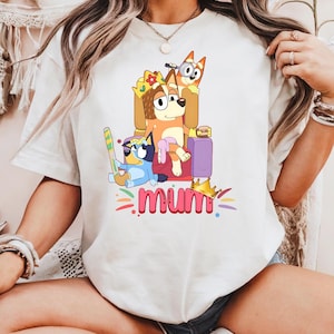 Blue Dog Mum Shirt - Mom Life Blue Tee - Blue Family Shirt - Mother's Day Gift - Cute Blue Mom Shirt - Blue Matching Family Outfit