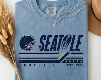 Comfort Colors® Seattle Football Shirt, Seattle Game Day Tee, Vintage Football Fan Shirt, Retro City Football T-Shirt, Tailgate Gift