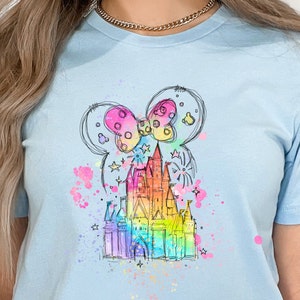 Disney water color Castle Minnie T-Shirt, Disney Castle, Disney Vacation Shirt, Disney Trip Shirt, Disney Family Vacation Shirt