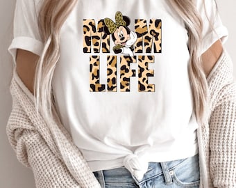 Mom Life Personalized T-Shirt, Mini Mouse T-Shirt , Cute Mouse Theme Park, Happiest Place, Matching Mouse, Matching Custom Mouse Family