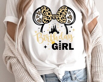 Leopard Disney Birthday Girl Shirt, Birthday Shirt Disney, Birthday Shirt For Women, Disney Birthday, Minnie Birthday, Girl Birthday Gift