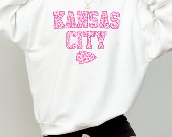 Kansas City Leopard Sweatshirt,Kansas City Football Shirt,Retro Kansas City,Kansas City Gifts, Football Shirt for Women and Men
