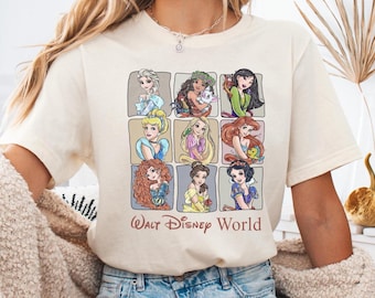 Retro Disney Princess T-shirt, Watercolor Princess Sweatshirt, Disney Friends Princess Sweatshirt, Disney Princess Gift, Disney Trip T-shirt