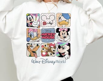 Retro Walt Disney Sweatshirt, Disneyworld Shirt, Disney Vacation Shirt, Mickey And Friends Shirt, Retro Mickey and Friends Shirt,Disneyland