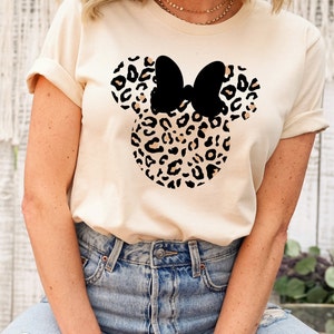 Leopard print Minnie shirt, Animal Kingdom shirt, women's Disney shirt, animal print Minnie women's shirt, unisex fit image 1