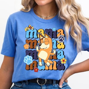 Blue Dog Mama Shirt - Mom Life Blue Tee - Blue Family Shirt - Mother's Day Gift - Cute Blue Mom Shirt - Blue Matching Family Outfit