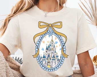 Disney Magical Castle with Gold Coquette Shirt, Magic Kingdom Sweatshirt, Disney Girl Trip, Disneyworld Family shirt