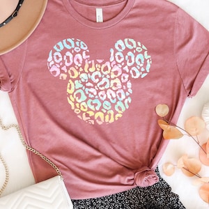 Rainbow Leopard print Mickey shirt, Animal Kingdom shirt, women's Disney shirt, animal print Mickey women's shirt, unisex fit