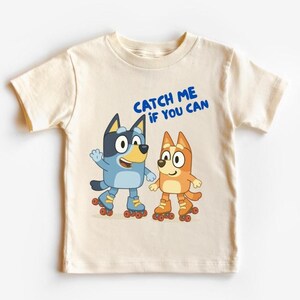 Catch Me If You Can Bluey Skater T-Shirt – Cool Skateboard Kids Tee