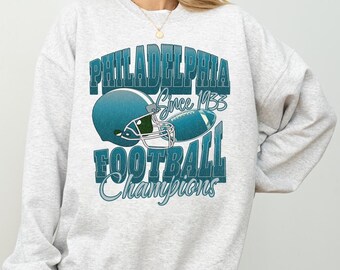 Vintage Philadelphia Football Champions Crewneck Sweatshirt, Philly Fan Gift