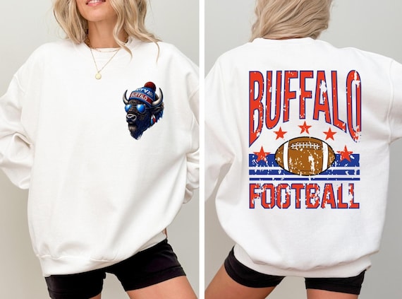 Retro Buffalo Football Sweatshirt: Mascot Game Day Crewneck
